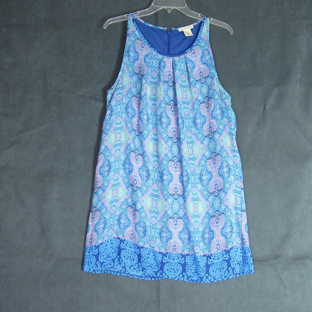 Artisan NY Dress Womens Size 6 Blue Sleeveless Geometric Shift Boho Hipster